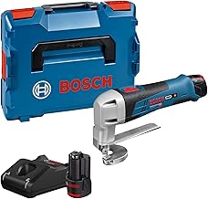 Bosch Professional GSC 12V-13 Akülü Sac Kesme Makinesi (12 Volt, 2 x 2,0 Ah Akü, Şarj Cihazı, 3.600 strok/dak, Kesme Kapasitesi (çelik, 400 N/mm²): 1,3 mm, L-Boxx Çanta)