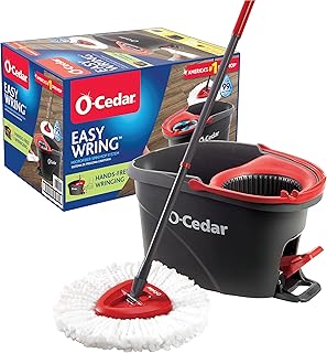 O-Cedar EasyWring Mikrofiber Spin Mop, Kovalı Zemin Temizleme Sistemi, Kırmızı, Gri — %23 İndirim | Amazon TR Fırsatı