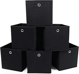 SONGMICS RFB02H-3 Saklama kutusu, 6 adet, katlanır kutu, parmak delikli, 30 x 30 x 30 cm, siyah — %28 İndirim | Amazon TR Fırsatı