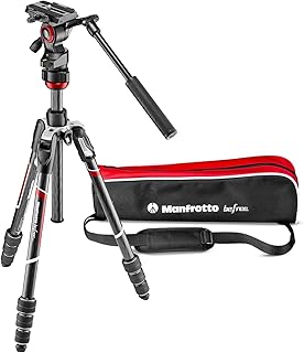 Manfrotto MVKBFRTC-LIVEUS Befree Live Karbon Fiber Video Tripod Seti, Sıvı Başlı, M-Lock Bükümlü Bacak Kilitleri, Siyah