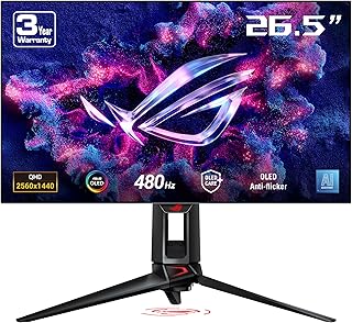ASUS ROG Swift PG27AQDP 26.5 OLED Gaming 2K Freesync Premium 2560×1440 0.03ms 480hz DP HDMI USB VESA HDR 400 Siyah, 99% DCI-P3, 10BIT Monitör — %26 İndirim | Amazon TR Fırsatı