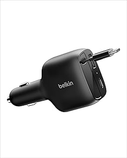Belkin USB-C Araç Şarj Cihazı, 75 W, 75 cm Geri Çekilebilir USB-C Kabloyla, iPhone Şarj Cihazı, iPhone 17 ve 16 Serisi, Galaxy S25, AirPods, Tablet, MacBook, Chromebook vb. ile Uyumlu, Seyahat için — %27 İndirim | Amazon TR Fırsatı
