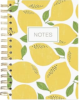 Graphique Tasarımcı not defteri, limon, spiral ciltli, ofisler, okullar, sınıflar ve daha fazlası için yazı günlüğü, 160 çizgili sayfalı sert kapak (15,9 x 21 cm)