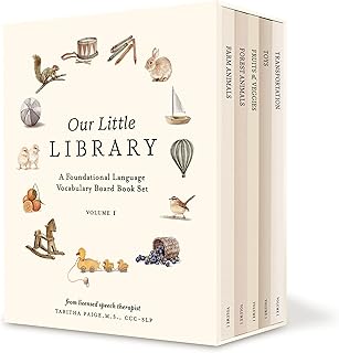 Our Little Library: A Foundational Language Vocabulary Board Book Set for Babies, Including Farm & Forest Animals, Fruits & Veggies, Toys & More: 5