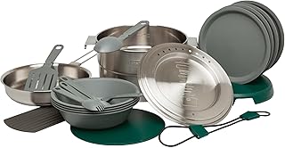 STANLEY Adventure Full Kitchen Pişirme ve Yemek Seti 3.5 Litre - Paslanmaz Çelik | Paslanmaz Çelik | Paslanmaz çelik kamp pişirme seti, paketlenebilir, bulaşık makinesinde yıkanabilir, BPA içermez, kamp ve yürüyüş için