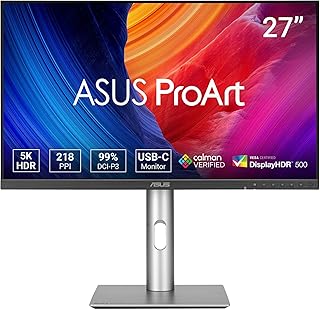 ASUS ProArt PA27JCV 27 5K IPS HDR500 5120 x 2880 5ms 400cd DP HDMI USB-C Hoparlör VESA 3YIL 99% DCI-P3,Calman Verified, PD 96W, Auto KVM,Pivot Monitör