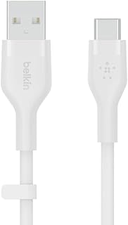 Belkin BoostCharge Flex Silicone USB-C – USB-A Kablosu (2 m), iPad Pro, Galaxy S21, Ultra, Plus, Note 20, Pixel ve Diğer Aygıtlar için USB-IF Onaylı USB-C Şarj Kablosu – Beyaz — %40 İndirim | Amazon TR Fırsatı