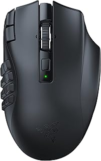 Razer Naga V2 HyperSpeed - Ergonomik Kablosuz MMO Oyun Faresi (19 Programlanabilir Düğme, HyperSpeed Kablosuz (2,4 GHz), Bluetooth, 250 Saate Kadar, Focus Pro 30K Optik Sensör) Siyah