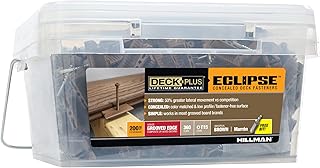 Deck Plus Eclipse Gizli Güverte Bağlantı Elemanları, Güverte Vidaları, Ahşap Vidaları, Paslanmaz Çelik, Kahverengi, 360'lı Paket
