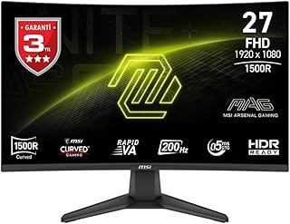 MSI 27″ MAG 276CF E20 1920×1080 (FHD) 16:9 CURVE 1500R RAPID VA 200HZ 0.5MS FREESYNC PREMIUM GAMING MONITOR — %24 İndirim | Amazon TR Fırsatı