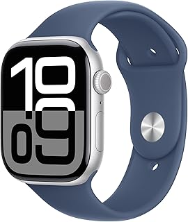 Apple Watch Series 10 GPS + Cellular 46 mm Gümüş Rengi Kasa Akıllı Saat ve Kot Rengi Spor Kordon - S/M. Fitness Takibi, EKG uygulaması, Hep Açık Retina Ekran, Suya Dayanıklı Tasarım