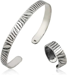 Gümüş Zebra Desenli Bileklik Ve Yüzük Set — %36 İndirim | Amazon TR Fırsatı