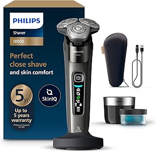 Philips i9000 SkinIQ Islak ve Kuru Tıraş Makinesi, 360° Hassas Başlıklar, Yapay Zeka Destekli, Temizleme Ünitesi ve Seyahat Çantası Hediyeli, X9002/30 — %23 İndirim | Amazon TR Fırsatı
