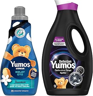 Yumoş Kolay Ütü Yumuşatıcı 1200 ml + Yumoş Sıvı Canlandırıcı Terapi Siyahlar 1690 ml — %22 İndirim | Amazon TR Fırsatı