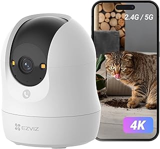 EZVIZ C6N 4K 360° İç Mekan Wi-Fi Güvenlik Kamerası, Bebek ve Evcil Hayvan Monitörü, İnsan Algılama, Akıllı Takip, Çift Yönlü Konuşma, Gece Görüşü