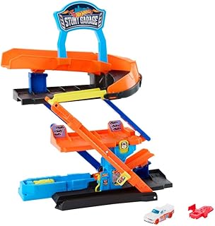 Hot Wheels City oyuncak araba ve pist seti, Dönüştürülebilir Maceraya Başlangıç Garajı oyun seti, 1:64 ölçekli metal araç, 10’dan fazla araç için saklama alanı, akrobasi yolu, JHL94 — %38 İndirim | Amazon TR Fırsatı