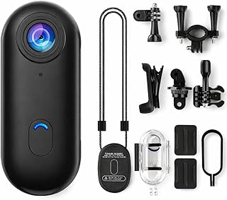 Coverzone Göğüse Takılabilir Mıknatıslı Kolyeli 1080P Mini Geniş Açı Aksiyon Kamera | Hafif ve Kompakt Tasarım | Spor, Koşu, Outdoor, Günlük Kullanım İçin POV Kayıt Kamerası- Kask Kamera (SİYAH)