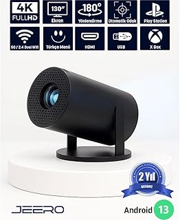 JEERO HY300PRO Multimedia Ultra Hd 1080 Android 13 Projeksiyon Cihazı (Türkçe Menü) H713 Chipset — %28 İndirim | Amazon TR Fırsatı