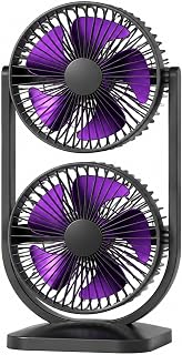 Şarjlı Çift Fanlı Vantilatör, 5 Kollu Pervaneli Kule Tipi Güçlü Soğutucu Fan, 3 Kademeli Hız Ayarlı, 360 Derece Dönen, 3000 mAh Şarjlı Ev Ofis Balkon Bahçe Kamp İçin Şarjlı Kule Tipi Vantilatör — %27 İndirim | Amazon TR Fırsatı
