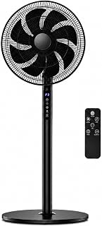 Dijital Ekranlı Ayaklı Vantilatör, 60W Yüksek Güçlü Motorlu 7 Pervaneli Soğutucu Fan, 16 İnç Çaplı Kontrol Panelli, Uzaktan Kumandalı Uyku Zamanlayıcılı Sessiz Ev Ofis İçin Ayaklı Vantilatör
