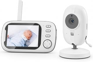 LCD Ekranlı Gece Görüşlü Bebek Kamerası ve Telsizi, Monitörlü 2.4G Kablosuz Bebek Monitörü, Çift Yönlü Sesli 8 Ninnili Oda Isı Sensörlü Bebek Odası Takip İzleme ve Güvenlik İçin Akıllı Kamera — %28 İndirim | Amazon TR Fırsatı