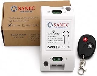 SANEC Akıllı WiFi + RF 433MHz Tek Kanallı 10A Röle Modülü – AC 100-240V Şebeke Beslemeli RF Kumandalı Set (Tuya, Alexa, Google Asistan Destekli) — %40 İndirim | Amazon TR Fırsatı