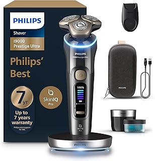 Philips i9000 Ultra Prestige Islak ve Kuru Tıraş Makinesi, SkinIQ Pro, 360° Hassas Başlıklar, Şarj Standı, Temizleme Ünitesi ve Seyahat Çantası Hediyeli, XP9402/31 — %20 İndirim | Amazon TR Fırsatı