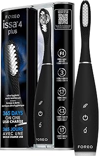 FOREO ISSA 4 Plus Sonik Elektrikli Diş Fırçası – 4'ü 1 Arada Yapay Zekâ Destekli Şarjlı Set, Yumuşak Kıllar, Diş Beyazlatma, Ultra Hijyenik Temizlik - Siyah — %25 İndirim | Amazon TR Fırsatı