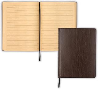 Samsill Vintage Sert Kapaklı Defter, Büyük PU Deri Yazı Defteri, 18,5 x 25,5 cm, 100 Parşömen Tarzı Çizgili Çarşaf (200 Sayfa), Koyu Kahverengi — %20 İndirim | Amazon TR Fırsatı
