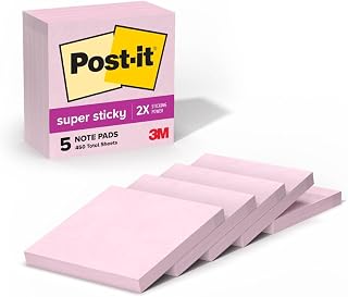 Post-it Süper Yapışkan Notlar, 5 Yapışkan Not Kağıdı, 7,6 x 7,6 cm, Okul Malzemeleri, Ofis Ürünleri, Dikey Yüzeyler, Monitörler, Duvarlar ve Pencereler için Yapışkan Notlar, Pink Salt — %20 İndirim | Amazon TR Fırsatı