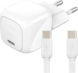 Belkin BoostCharge Kompakt Duvar Şarj Cihazı 30 W, Seyahat Dostu USB-C Power Delivery Hızlı Şarj, iPhone, Samsung Galaxy, iPad, AirPods, Tablet ve Daha Fazlası, USB-C’den USB-C’ye Kablo ile, Beyaz — %33 İndirim | Amazon TR Fırsatı