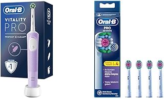 Oral-B Şarjlı/Elektrikli Diş Fırçası Vitality Pro Lila Koruma ve Temizlik + Oral-B 3D White X-Filament Şarjlı Diş Fırçası Yedek Başlığı 4 Adet — %26 İndirim | Amazon TR Fırsatı