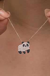 NEREZE 925 Ayar Gümüş Rose Kaplama Zirkon Taşlı Panda Kolye — %30 İndirim | Amazon TR Fırsatı