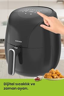 Foodchef Airfryer, 6.4L Dış Hazne, 5L Pişirme Kapasitesi, Dokunmatik Ekran, 8 Ön Ayar Menüsü, 80-200°C Sıcaklık Aralığı, 2000W — %27 İndirim | Amazon TR Fırsatı
