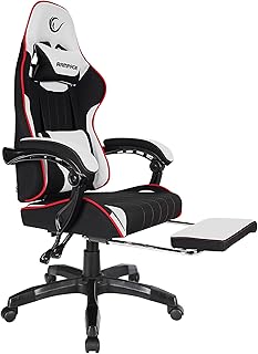 Rampage MC-6655B Vanguard Oyuncu Koltuğu Siyah Gri, Ergonomik Gaming Chair, Ayarlanabilir Sırt ve Yükseklik, Geriye Yatabilen, Konforlu, Boyun ve Bel Destekli Yastıklar, Yüksek Kalite Kumaş