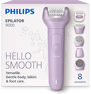 Philips Epilatör Serisi 9000, Kablosuz, Islak ve Kuru Kullanım, ProGuide, LED Işık, 32 Cımbız, BRE728/05