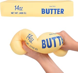 Toymendous Squeeze Tereyağı, Jumbo Yumuşacık Stres Oyuncağı, 3 Yaş ve Üzeri Çocuklar, 26,5 cm Uzunluğunda, Esnek ve Squish