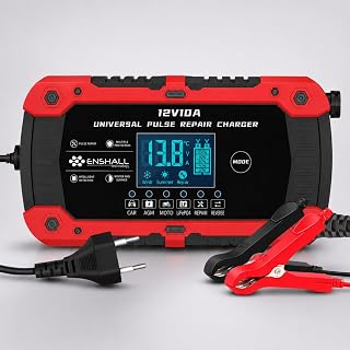 Enshall 12V 10A Akıllı Hızlı Akü Şarj Cihazı – LiFePO4, Jel, AGM ve Kurşun Asit Akü Şarjör ve Onarım Cihazı (Araba, Kamyon, Motosiklet, Tekne) — %50 İndirim | Amazon TR Fırsatı