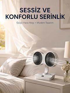 Duvara Monte Edilebilen Çift Başlıklı Sessiz Masa Fanı — %24 İndirim | Amazon TR Fırsatı