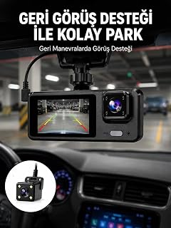 1080P 3 Kameralı Araç DVR – Döngü Kayıt ve Geri Görüş Özellikli Yeni Nesil — %25 İndirim | Amazon TR Fırsatı