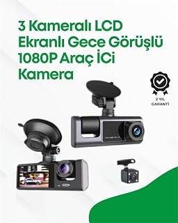2.0” LCD Ekranlı Döngüsel Kayıt Özellikli Üç Kameralı Oto Kamera — %25 İndirim | Amazon TR Fırsatı
