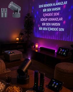 Bluetooth Hoparlörlü Akıllı Projektör Kablosuz Karaoke Mikrofonlu — %34 İndirim | Amazon TR Fırsatı