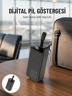 Powerbank 50.000 Mah Dijital Göstergeli Taşınabilir 4 Portlu Hızlı Powerbank Yeni Nesil — %29 İndirim | Amazon TR Fırsatı