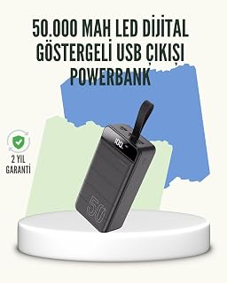 Yüksek Kapasiteli 50.000 mAh Powerbank – Type-C Lightning ve Micro USB Uyumlu Çoklu Cihaz Şarj Özellikli — %29 İndirim | Amazon TR Fırsatı