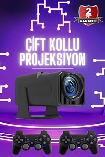 Çift Kollu Projeksiyon Taşınabilir Game Projektör Full Hd 1080P 4k Projeksiyon Gamepad — %34 İndirim | Amazon TR Fırsatı