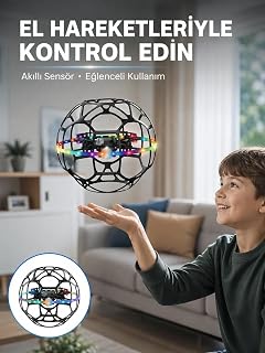 LED Işıklı Futbol Topu Mini Drone Akıllı Sensörlü El Kontrollü — %30 İndirim | Amazon TR Fırsatı