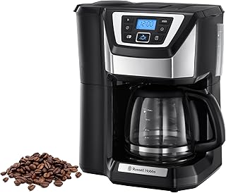 Russell Hobbs Victory Öğütücülü Kahve Makinesi (1,5 l cam sürahi, 12 fincan, dijital programlanabilir zamanlayıcı, öğütme ayarı, kahve çekirdekleri için kahve makinesi, filtre kahve makinesi 22000-56 — %20 İndirim | Amazon TR Fırsatı