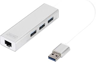 Digitus DA-70250-1 Usb 3.0 3 Portlu Hub Ve Gigabit Lan Adaptörü 3Xusb A/F, 1Xusb A/M, 1Xrj45 Lan Windows Ve Mac Os Işletim Sistemlerini Destekler