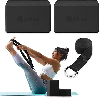 Gaiam Essentials Yoga Block 2 Pack & Yoga Strap Set — %43 İndirim | Amazon TR Fırsatı