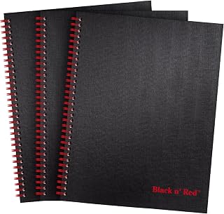 Black n' Red Dizüstü Bilgisayar, Sert Kapaklı, Premium Optik Kağıt, Scribzee Uygulaması Uyumlu, Çevre Dostu, Dayanıklı Spiral Cilt, 28 cm x 20 cm, 70 Çift Taraflı Çizgili Sayfa, 3'lü Paket (400123488)